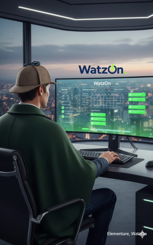 WatzOn Detective at Desk